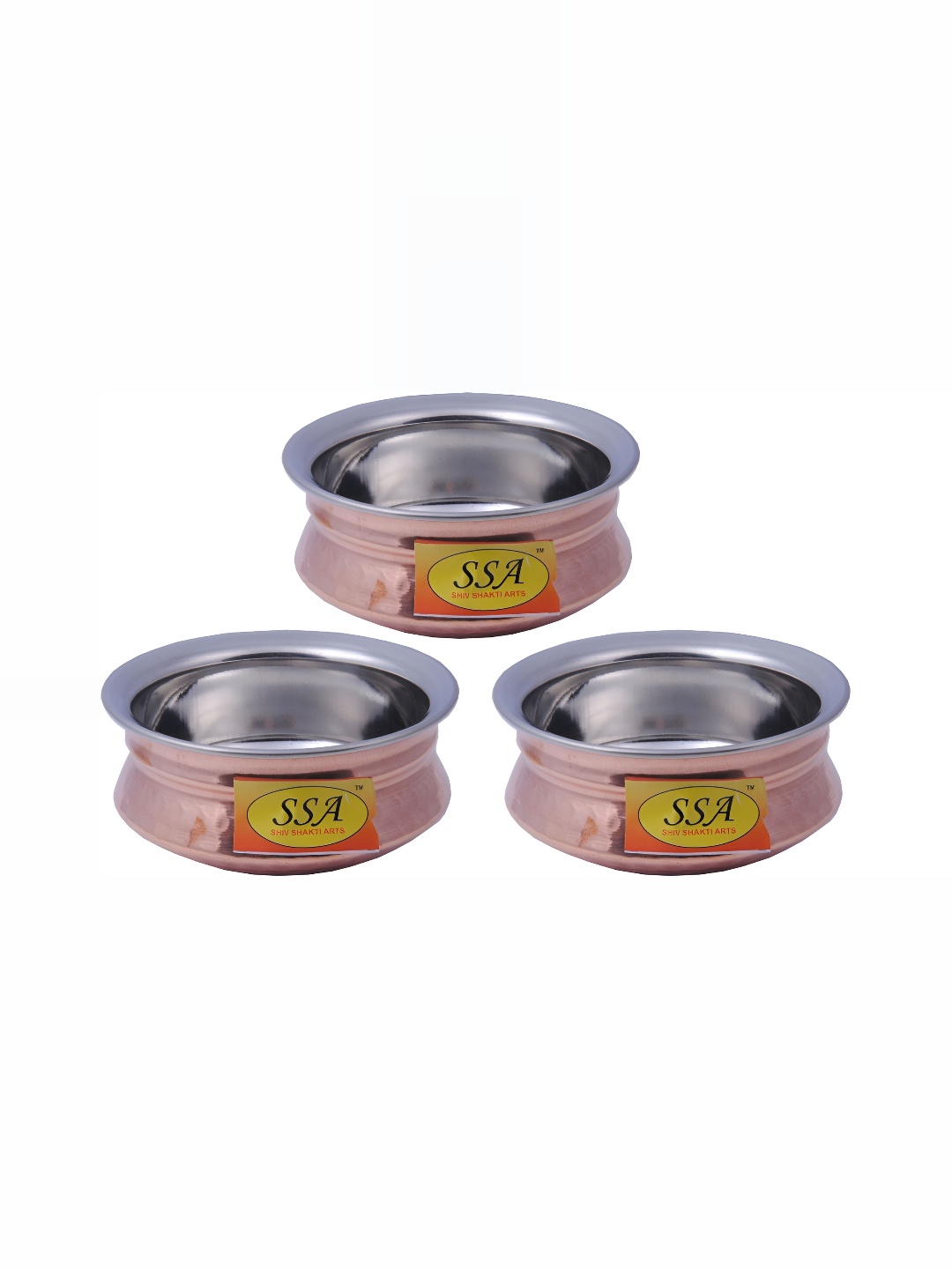 

Shivshakti Arts Brown 3 Pieces Copper Cook and Serve Casserole