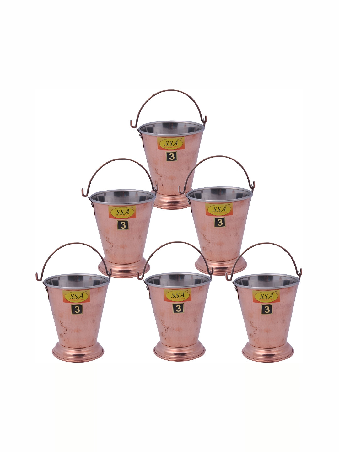 

Shivshakti Arts Brown 6 Pieces Copper Cook & Serve Casseroles