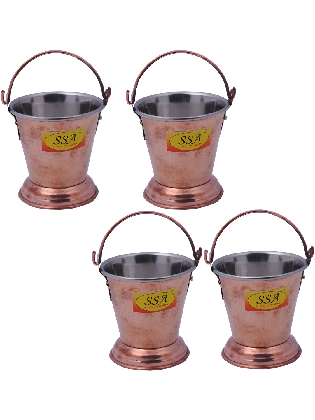 

Shivshakti Arts Copper Toned 4 Pcs Steel Copper Bucket