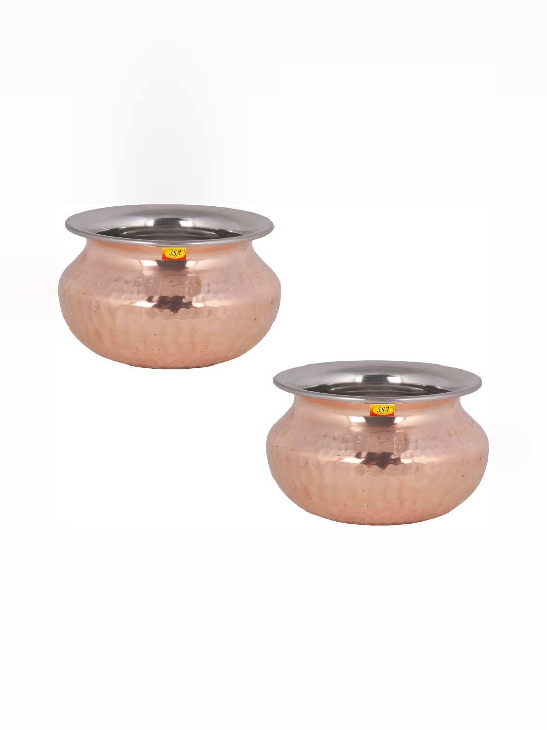 

Shivshakti Arts Brown 2 Pieces Copper Cooking Handi