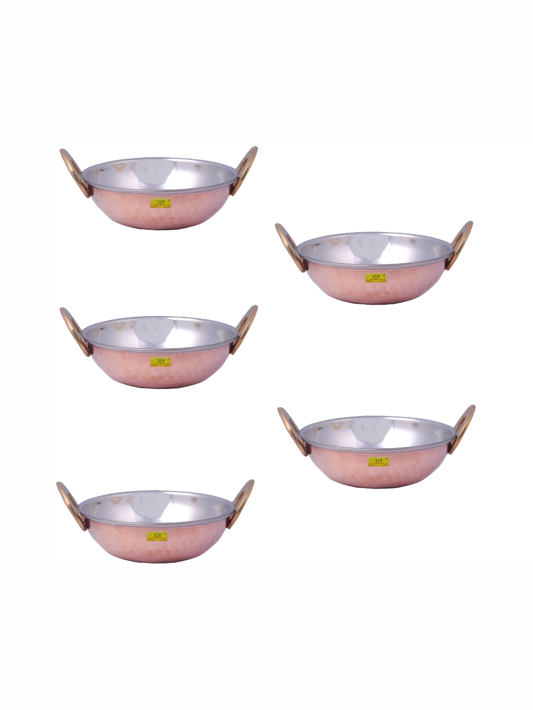 

Shivshakti Arts Brown 5 Pieces Copper Kadhai