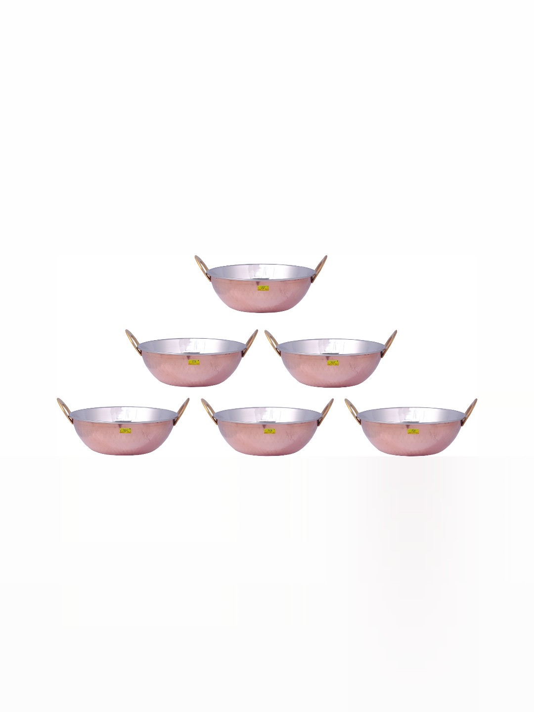 

Shivshakti Arts Brown 6 Pieces Copper Kadhai