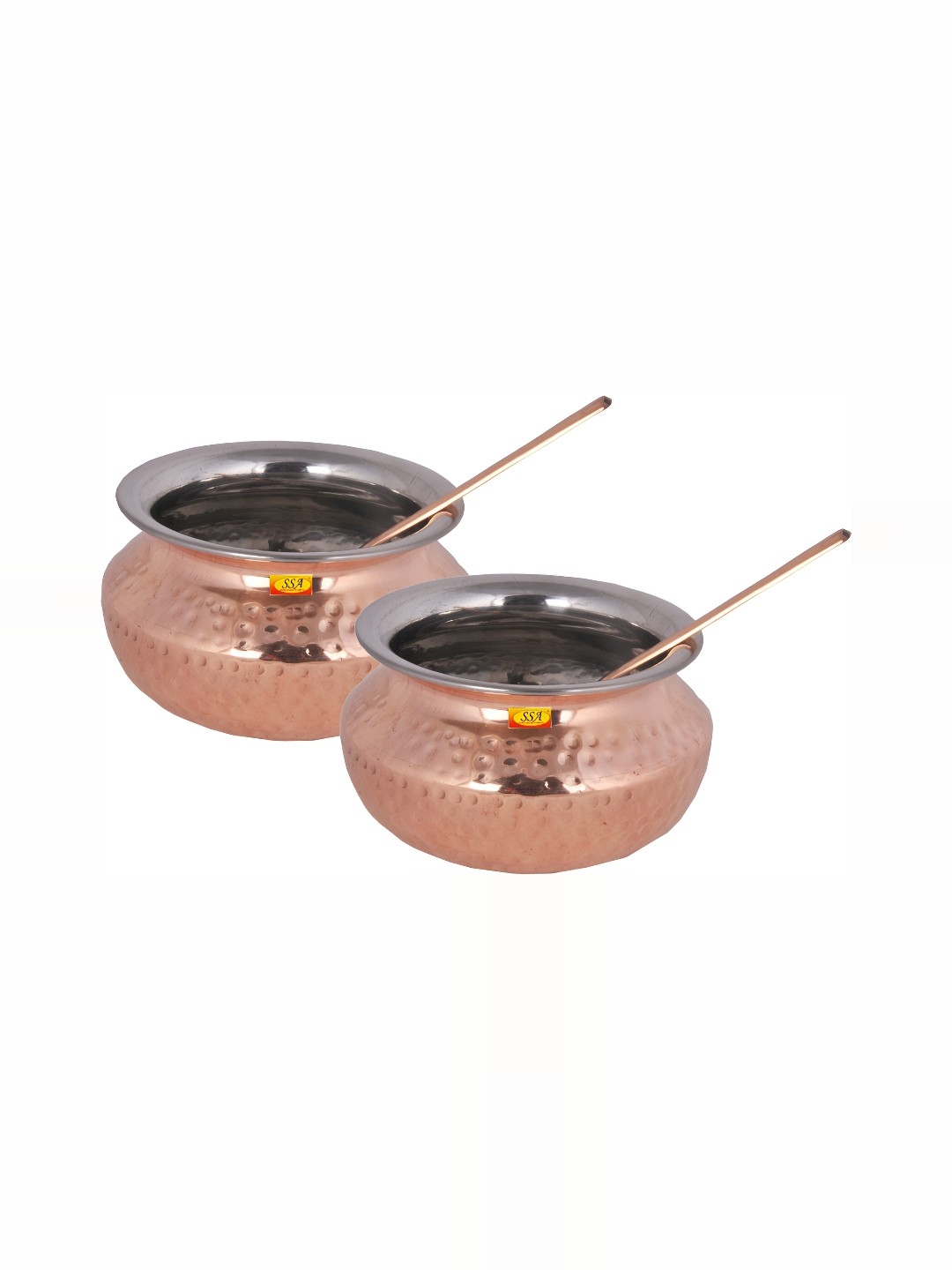 

Shivshakti Arts Brown 4 Pcs Copper Handi With Serving Spoon