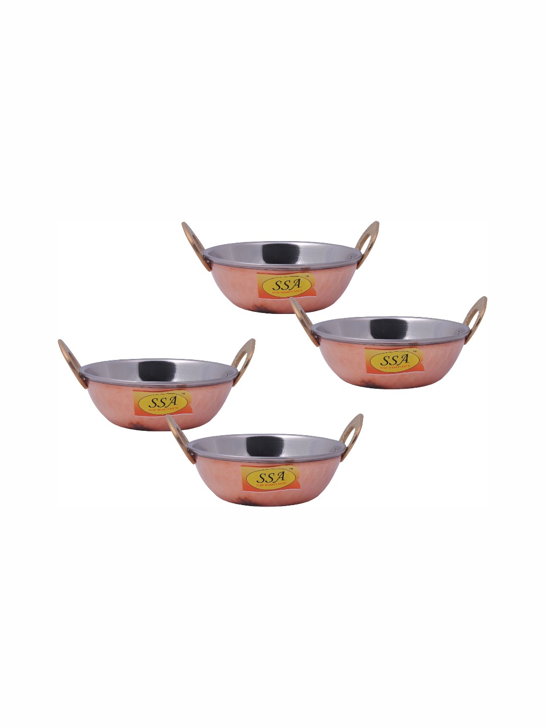 

Shivshakti Arts Copper Toned 4 Pcs Steel Copper Kadai
