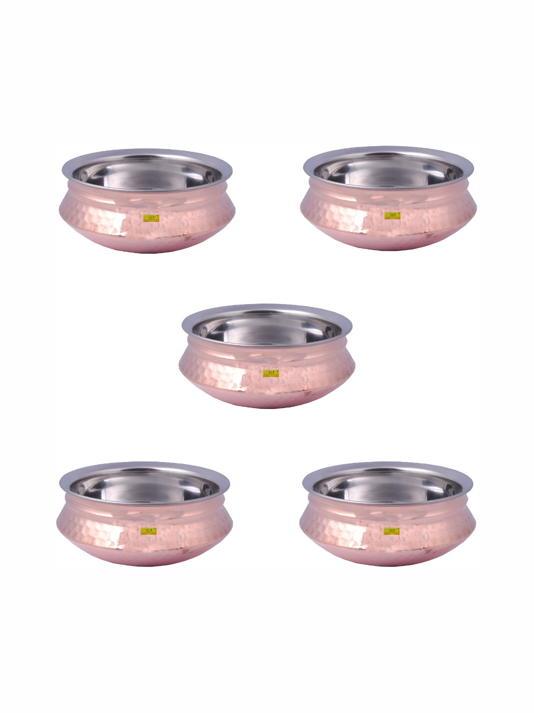 

Shivshakti Arts Brown 5 Pieces Copper Cooking Handi