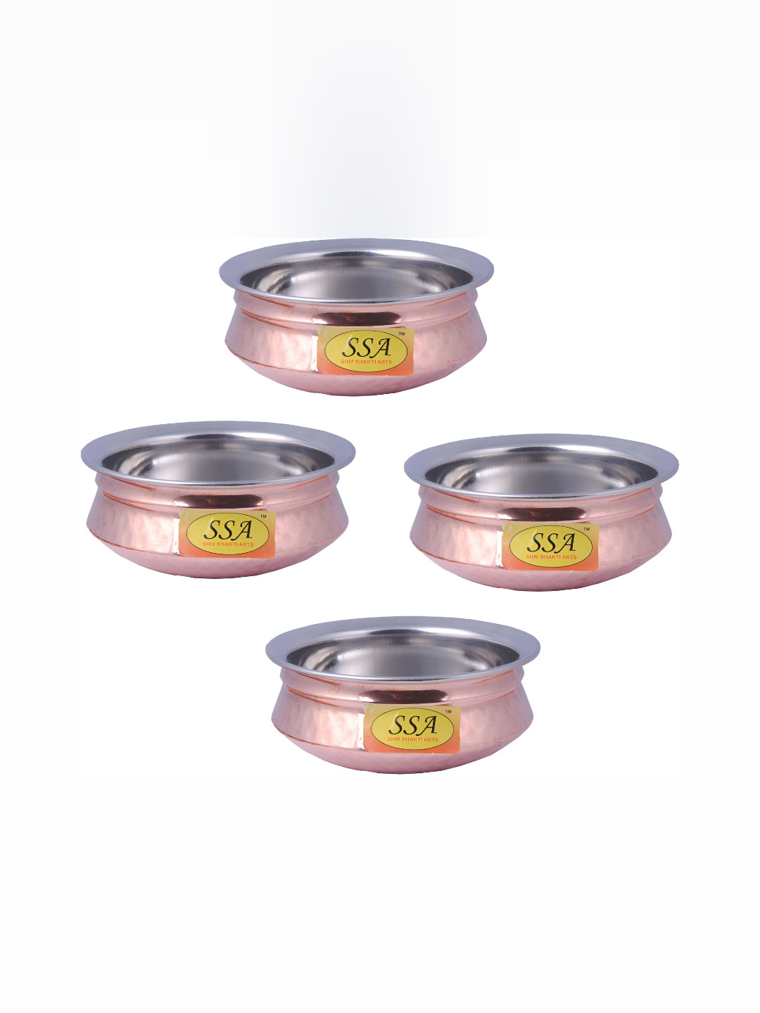 

Shivshakti Arts 4 Pcs Copper Toned Handi Bowl