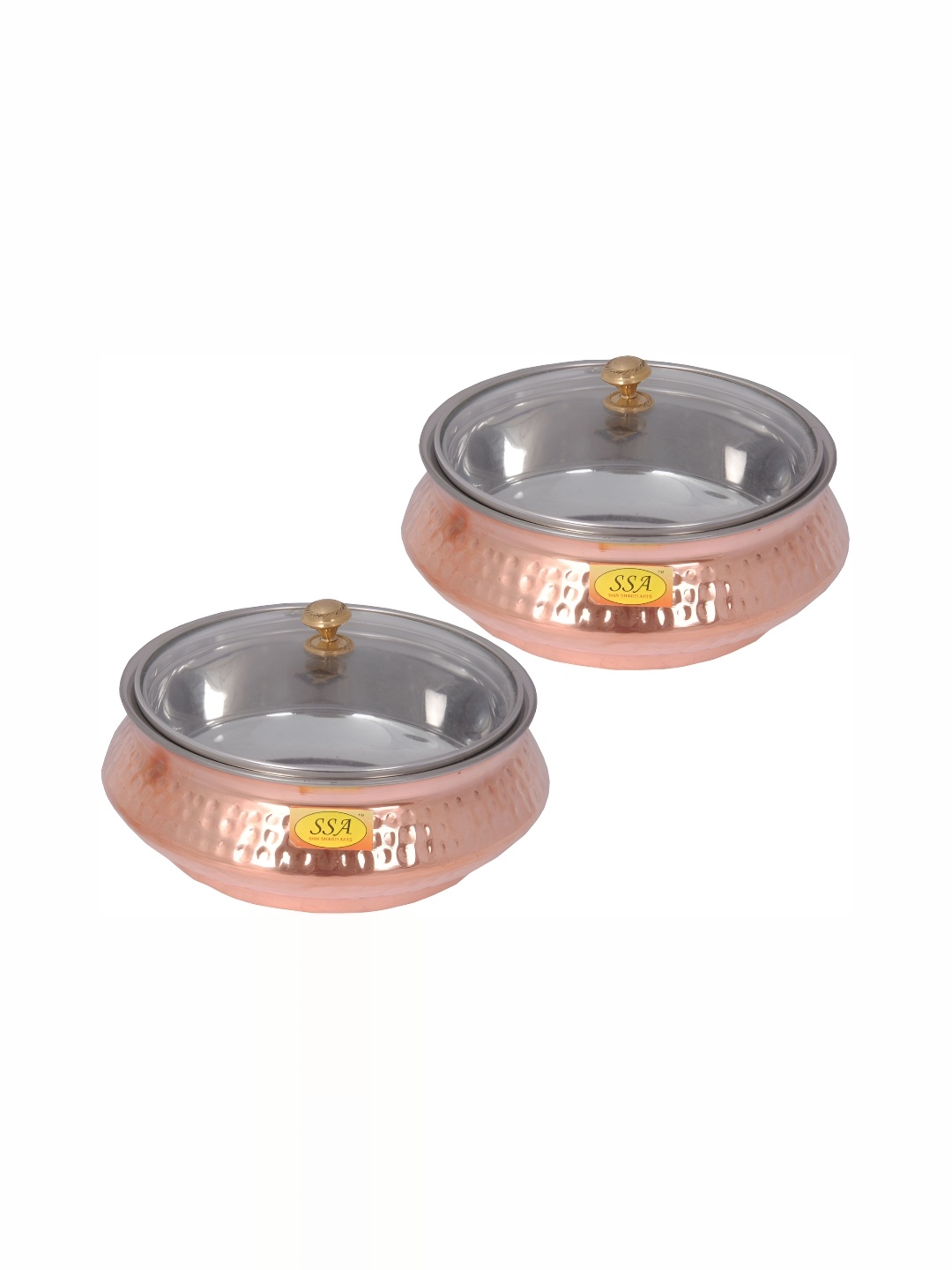 

Shivshakti Arts Copper-Toned 2 Pieces Copper Cook and Serve Casserole