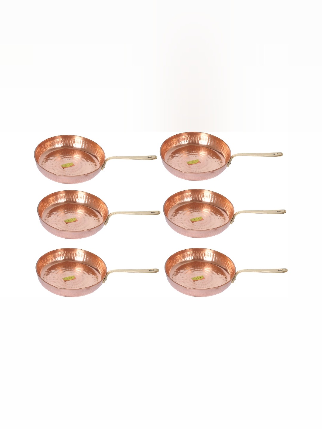 

Shivshakti Arts Brown 6 Pieces Copper Frying Pan 350 ml
