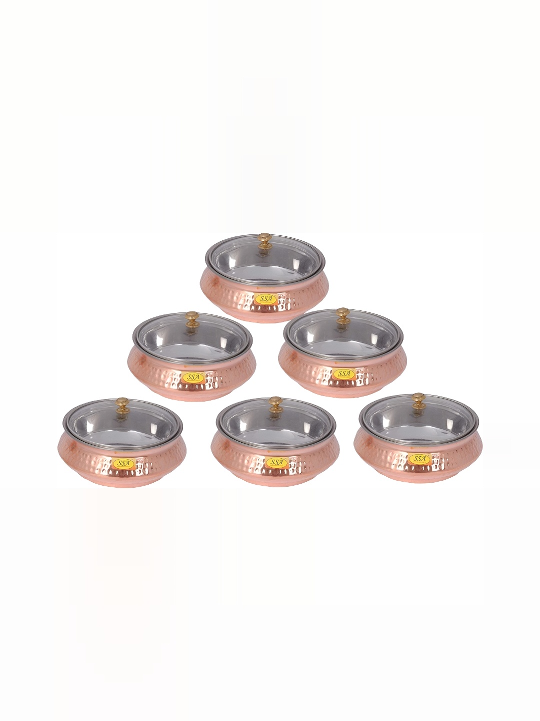 

Shivshakti Arts Copper-Toned 6 Pcs Copper Handi