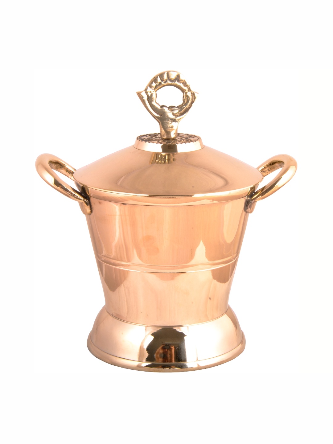 

Shivshakti Arts Gold Toned Bronze Gravy Bucket With Lid & Spoon