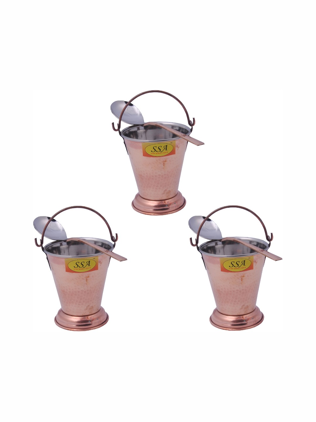 

Shivshakti Arts Brown 6 Pieces Copper Serving Bucket With Spoon