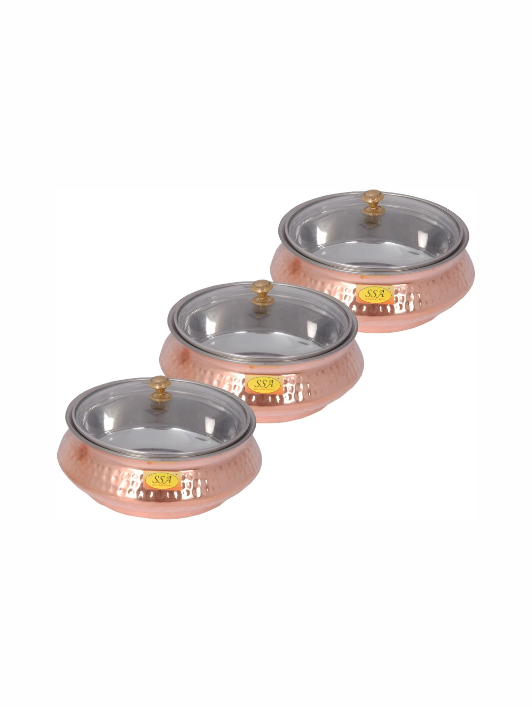

Shivshakti Arts Copper-Toned 3 Pieces Cooking Handi