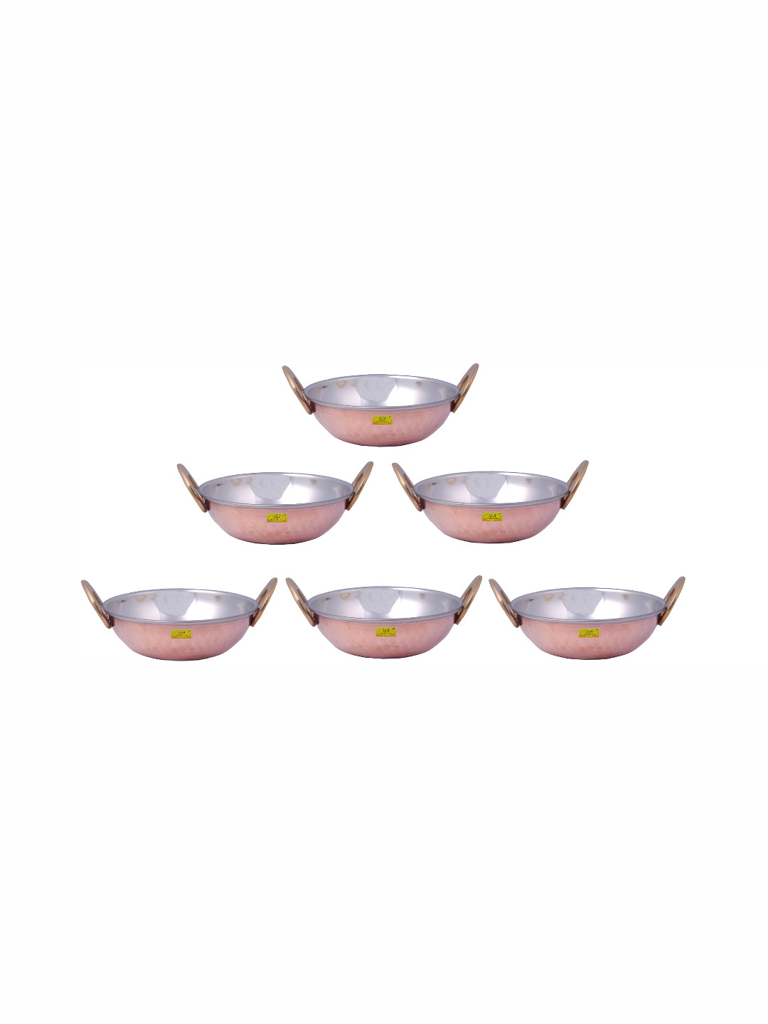 

Shivshakti Arts Brown 6 Pieces Copper Kadhai