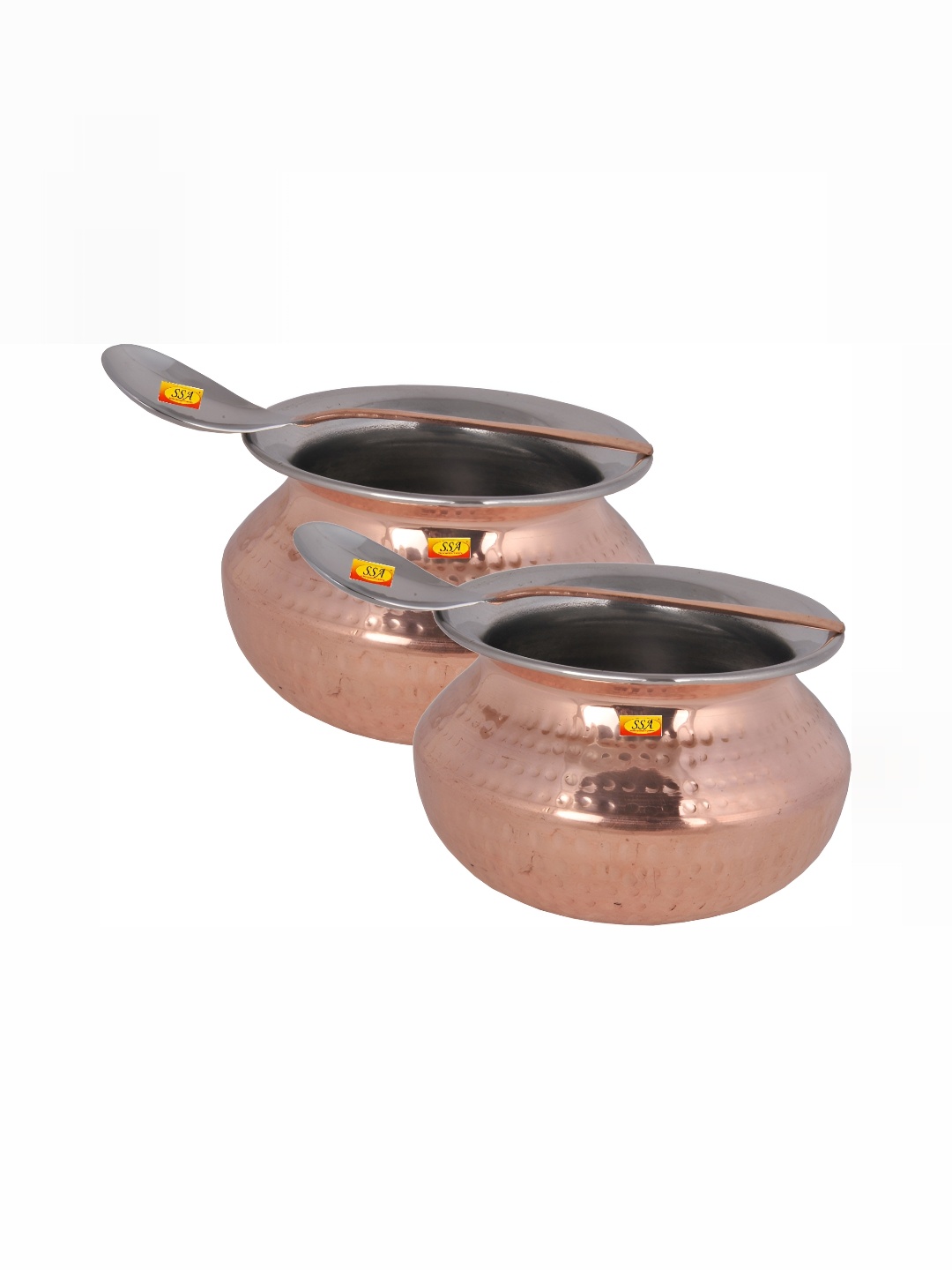 

Shivshakti Arts Brown 2 Pieces Copper Handi with Serving Spoons 17.5 ml each