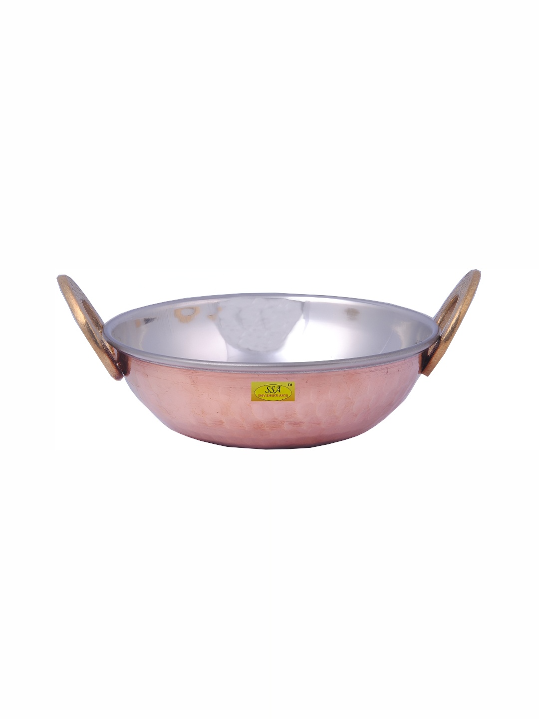 

Shivshakti Arts Silver toned Stainless steel & Copper Kadai