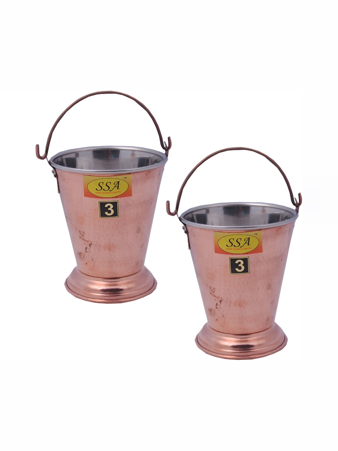 

Shivshakti Arts Copper-Toned 2 Pieces Copper Buckets