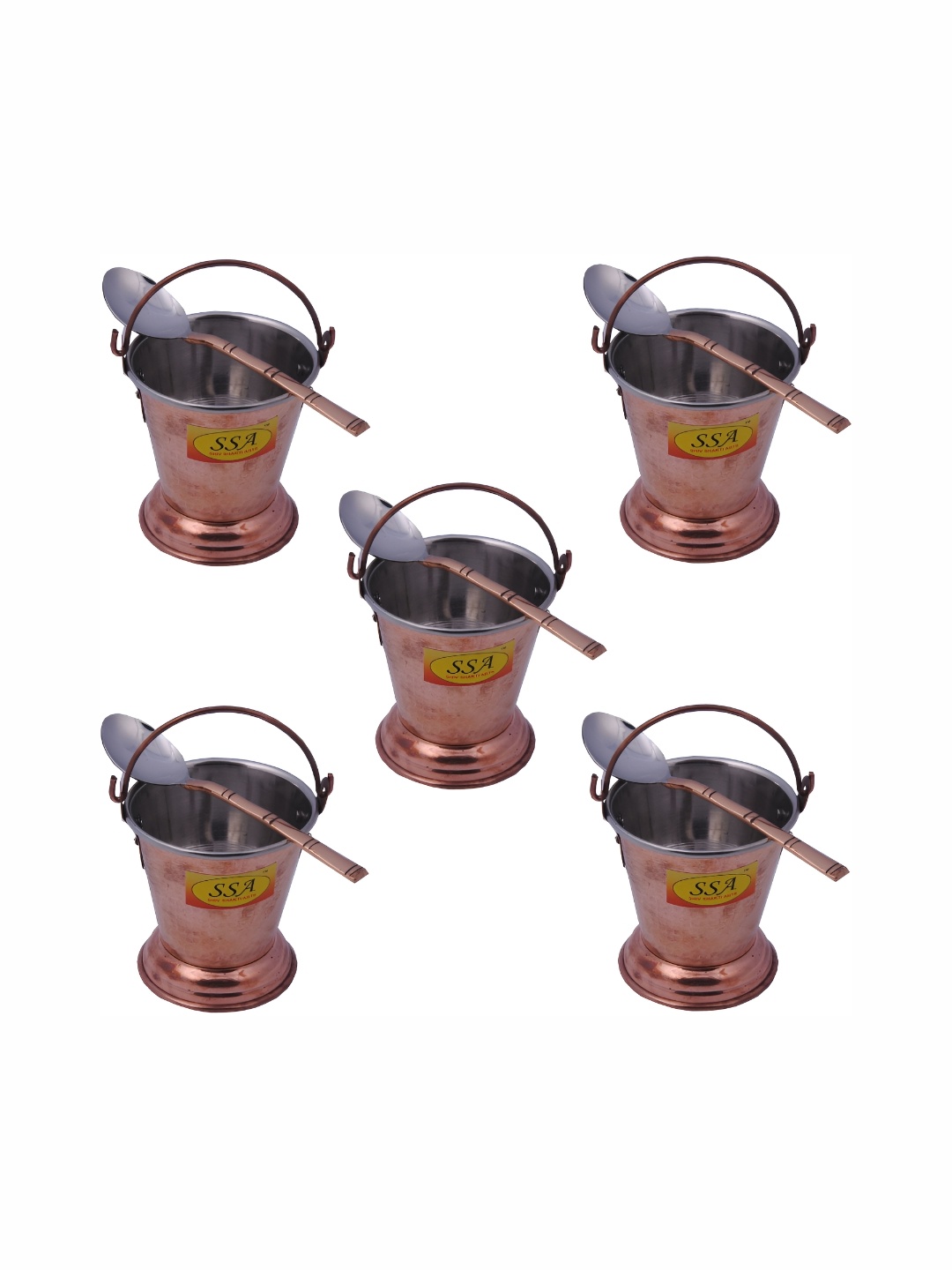 

Shivshakti Arts Brown 5 Pieces Copper Serving Bucket