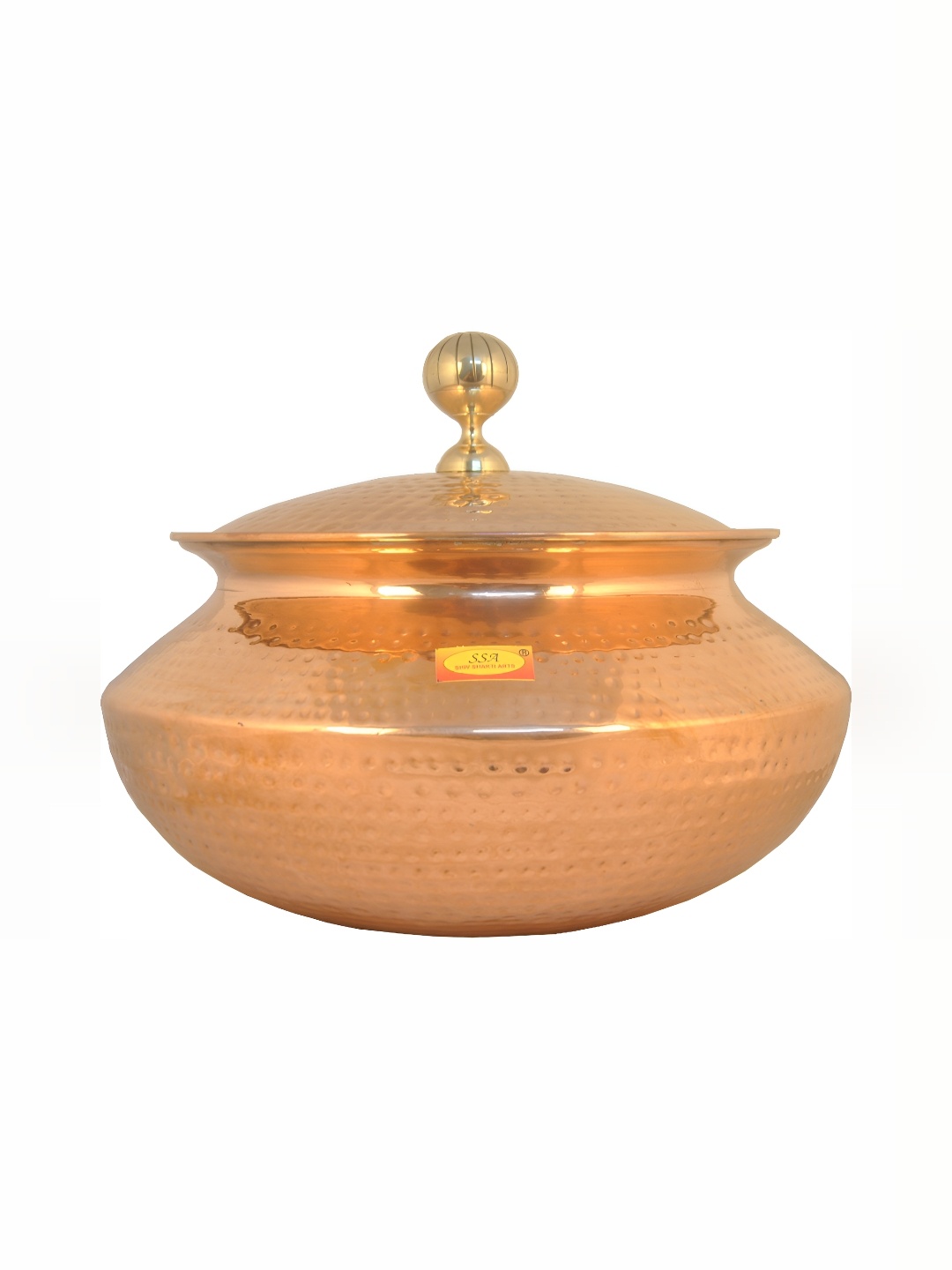 

Shivshakti Arts Brown Copper Cooking Handi with Lid 15 L