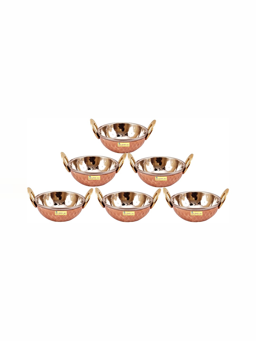 

Shivshakti Arts Brown 6 Pieces Textured Copper Kadhai