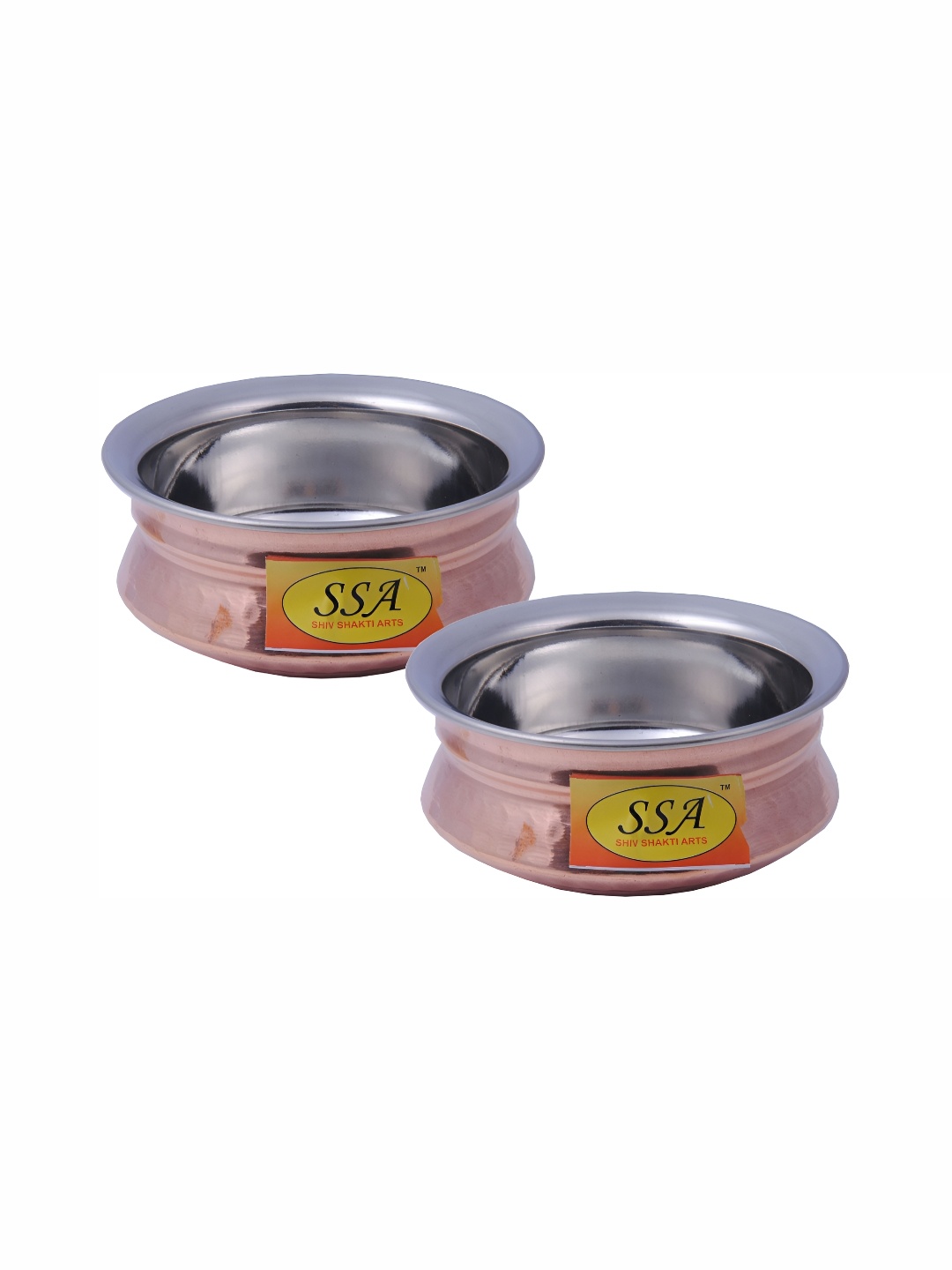 

Shivshakti Arts Brown Copper 2 Pieces Handis 300 ml