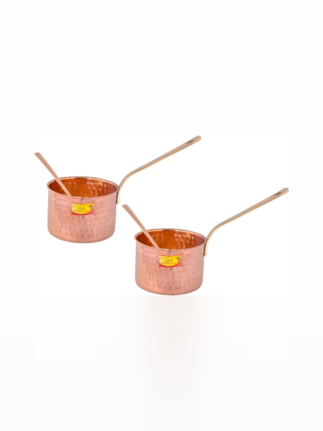 

Shivshakti Arts Brown 4 Pieces Copper Sauce Pan With Spoon