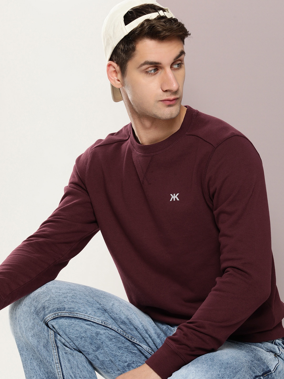 

Kook N Keech Men Premium Pure Cotton T-shirt, Maroon