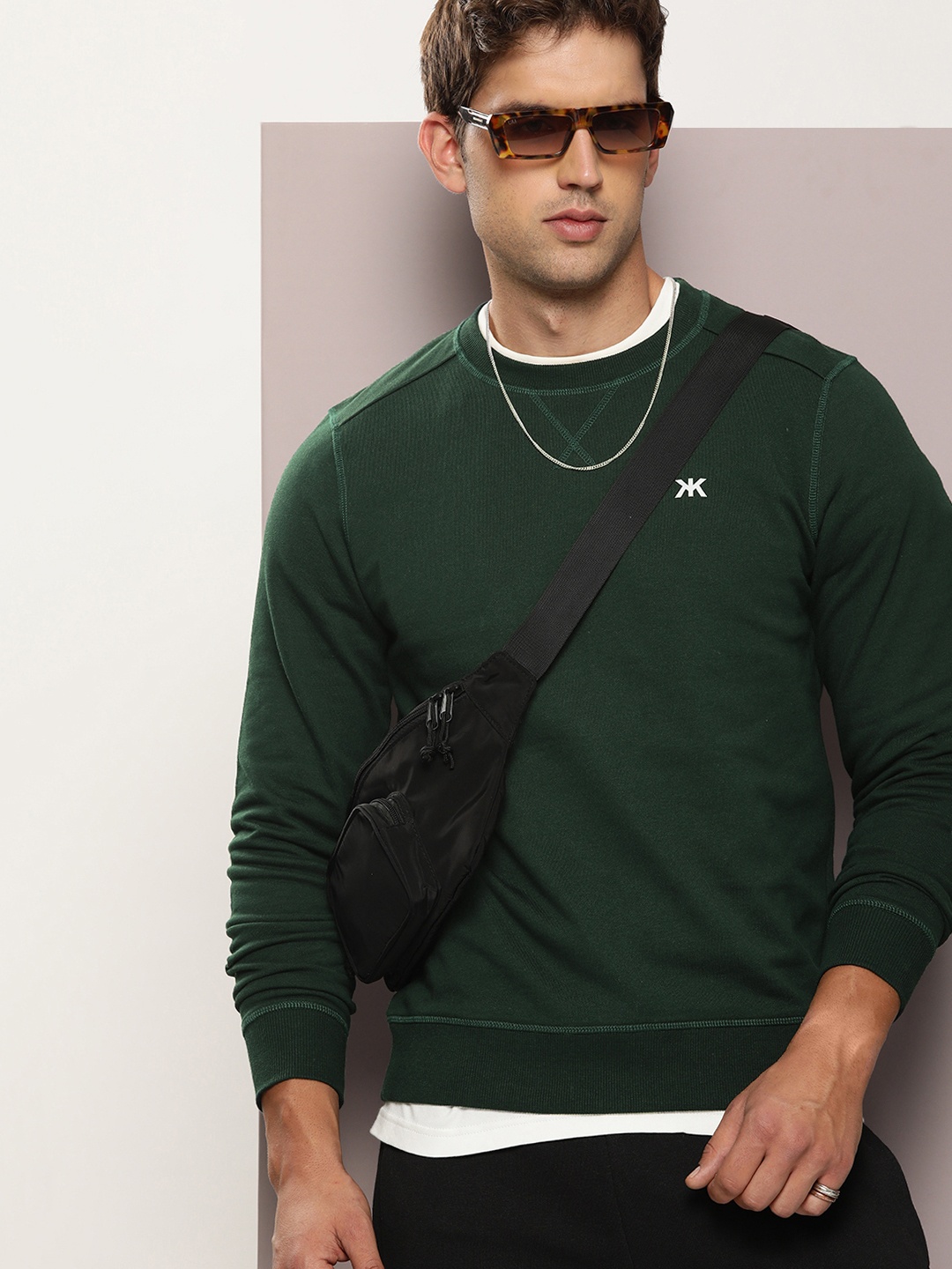 

Kook N Keech Men Premium Relaxed Fit Pure Cotton T-shirt, Green