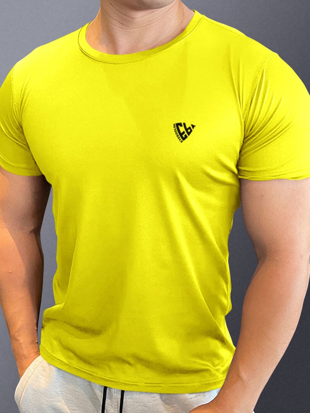 

Eyebogler Round Neck Short Sleeves Regular Fit Casual T-shirt, Lime green