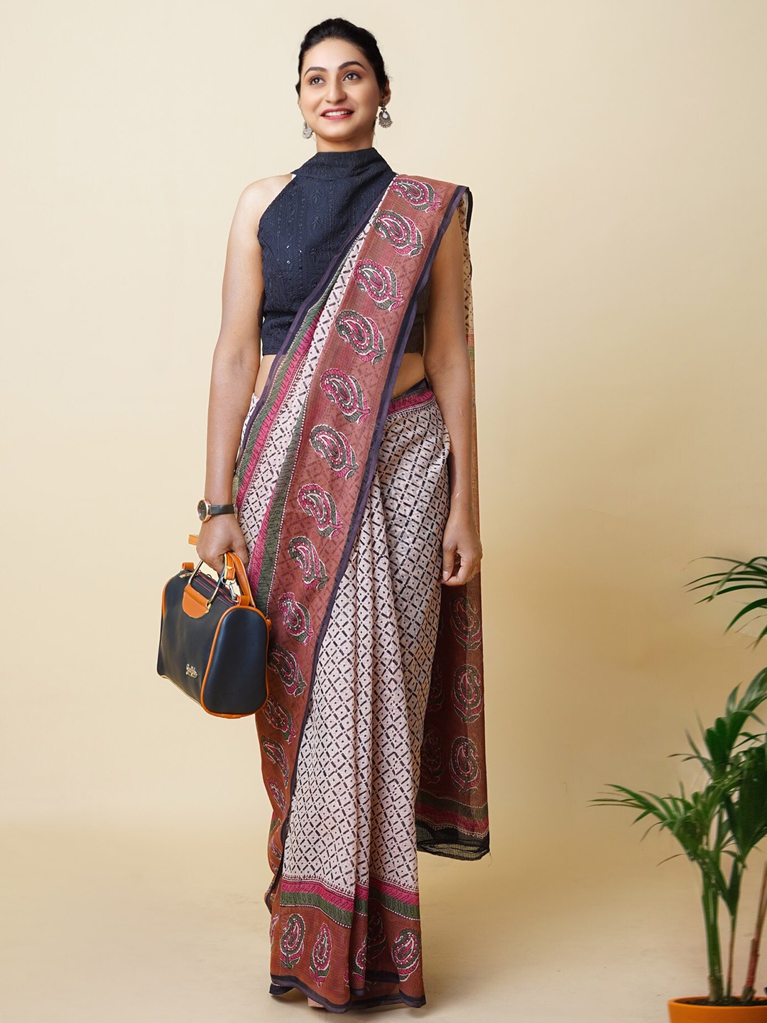 

Unnati Silks Silk Cotton Kota Saree, Cream