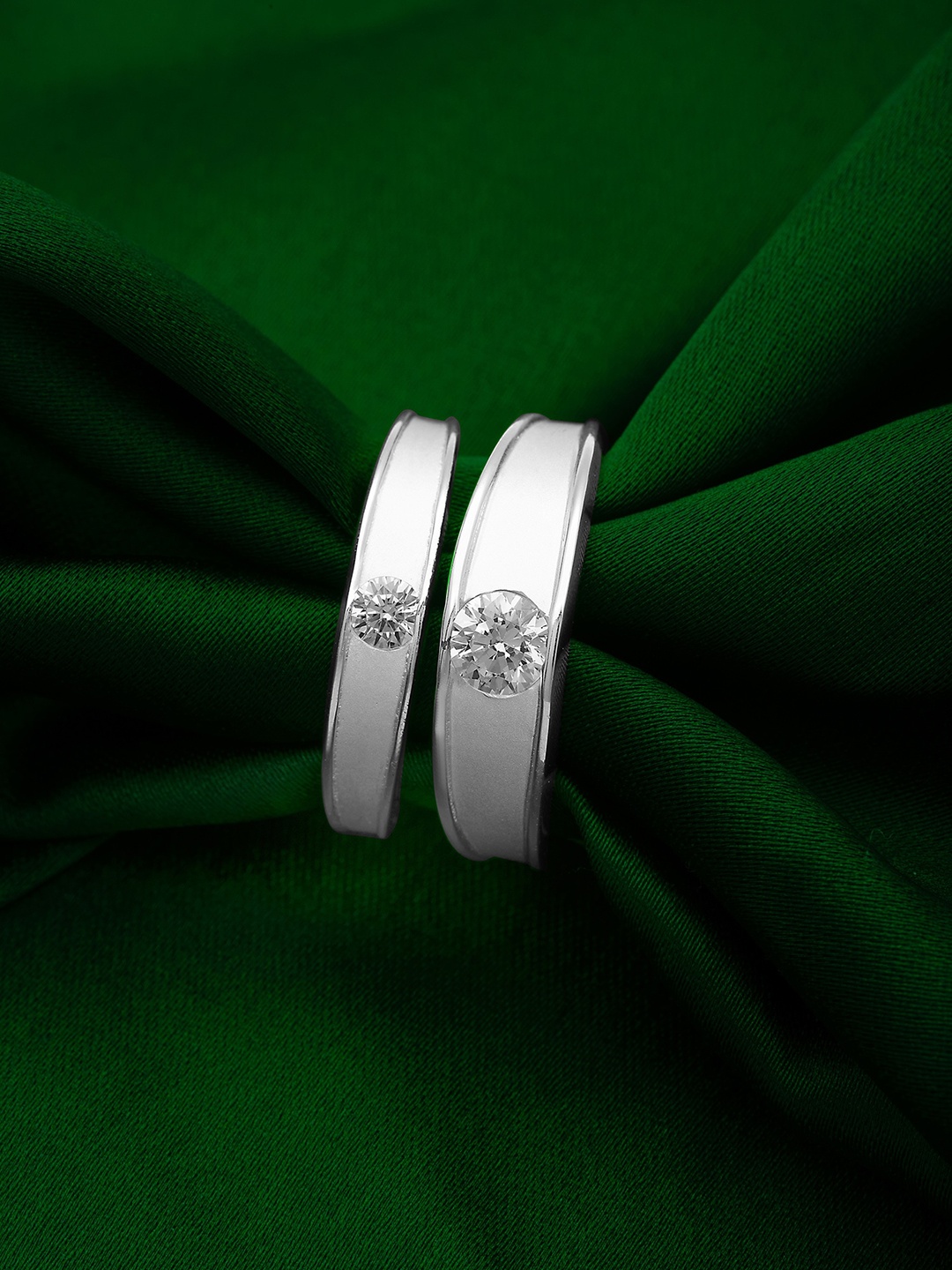 

SILBERRY Set Of 2 925 Sterling Silver Rhodium-plated Couple Rings