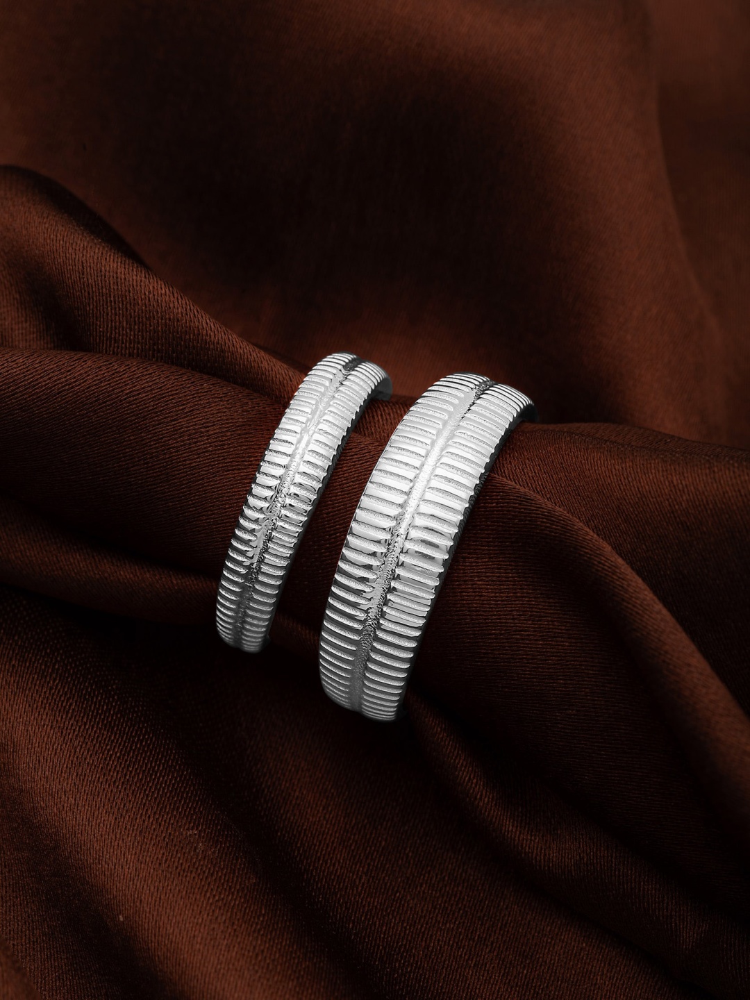 

SILBERRY 925 Sterling Silver Rhodium-plated Adjustable Couple Rings