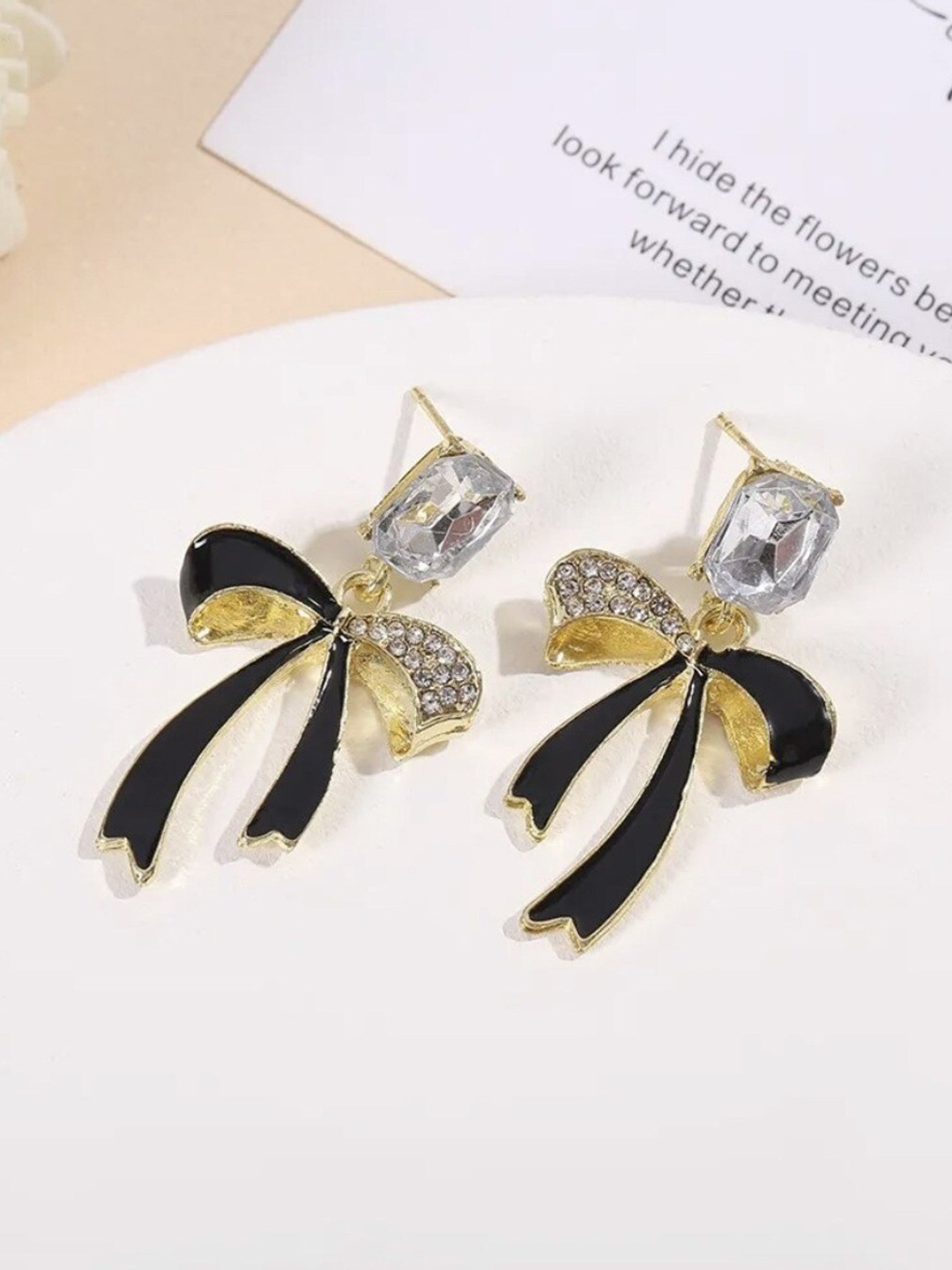 

ISHKAARA Gold-Plated Stone-Studded Contemporary Drop Earrings