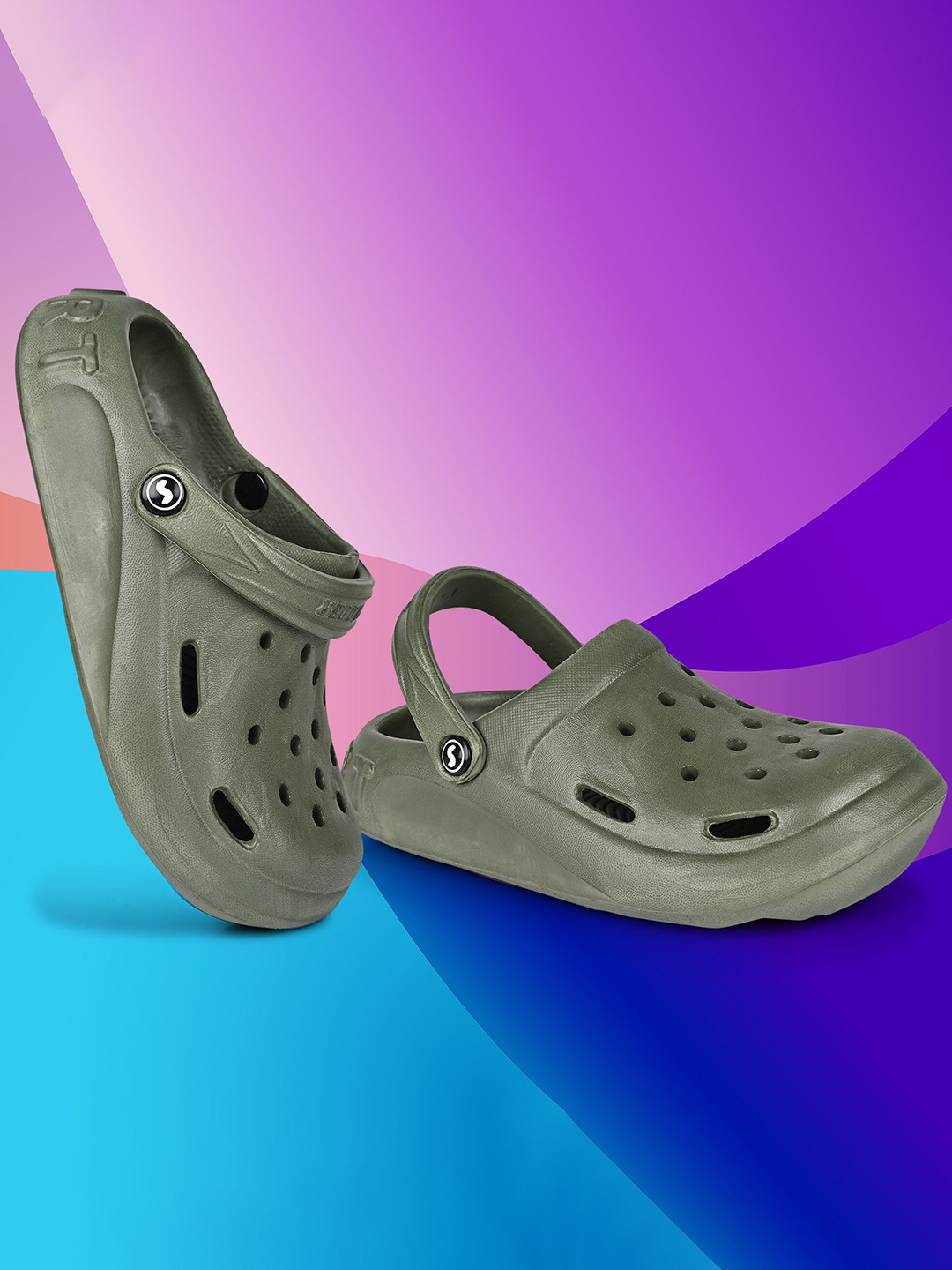 

TPENT Men Self Design Clogs, Olive