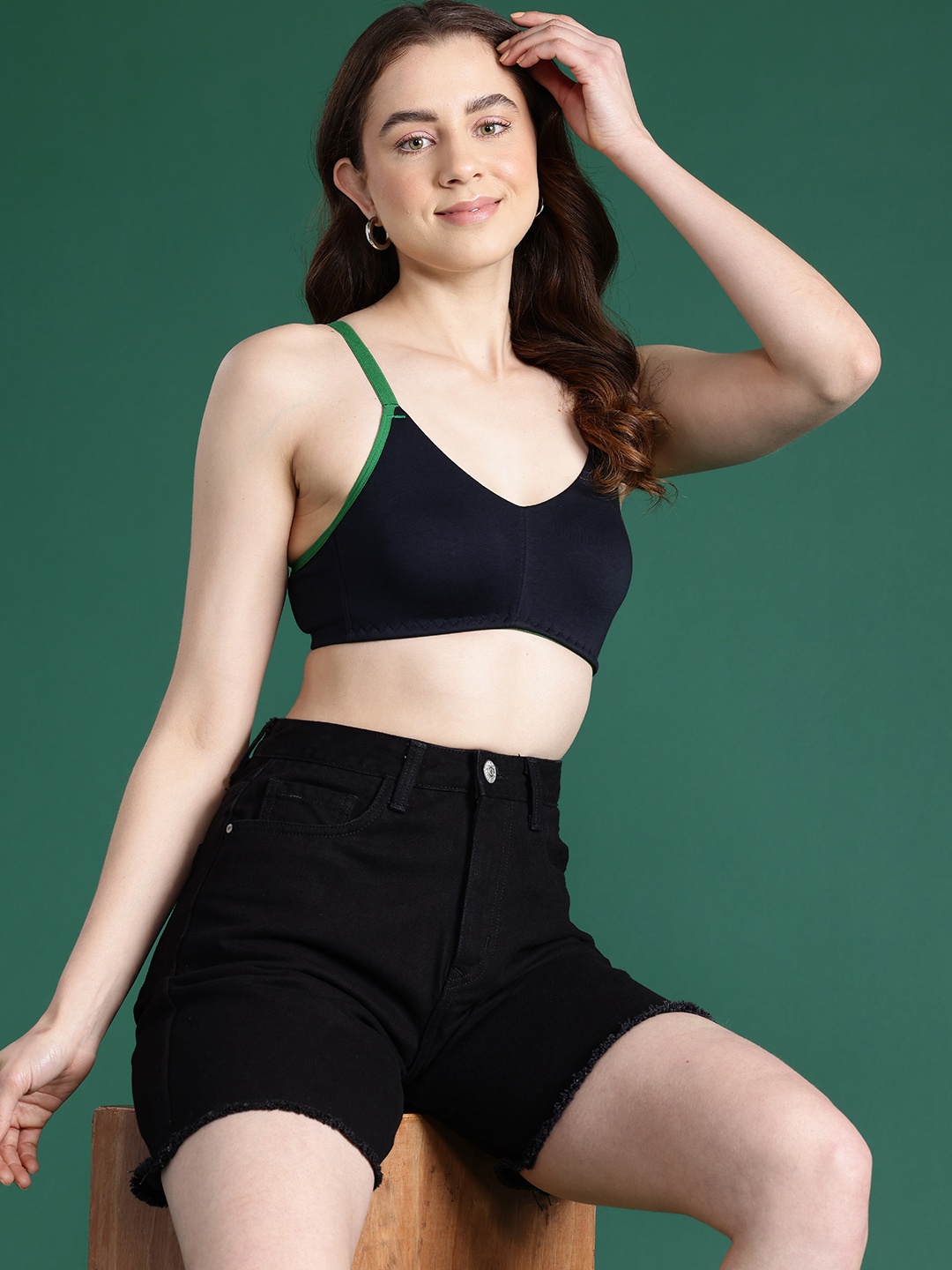 

DressBerry Solid Bra - Full Coverage, Black