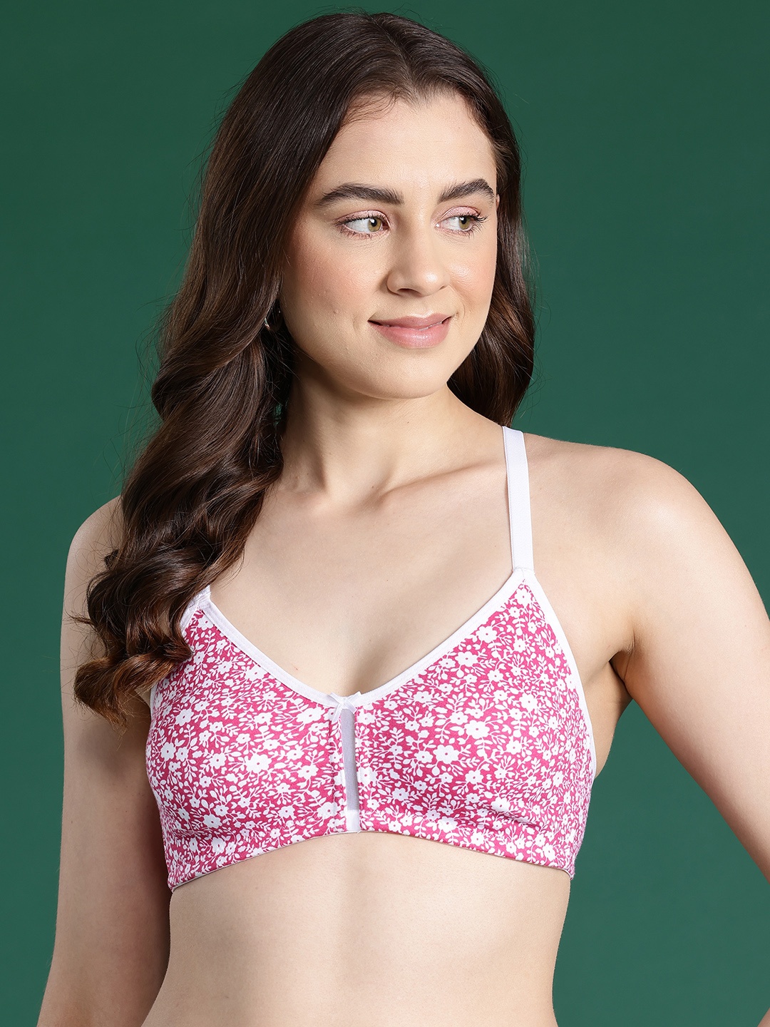 

DressBerry Floral Bra - Full Coverage, Pink