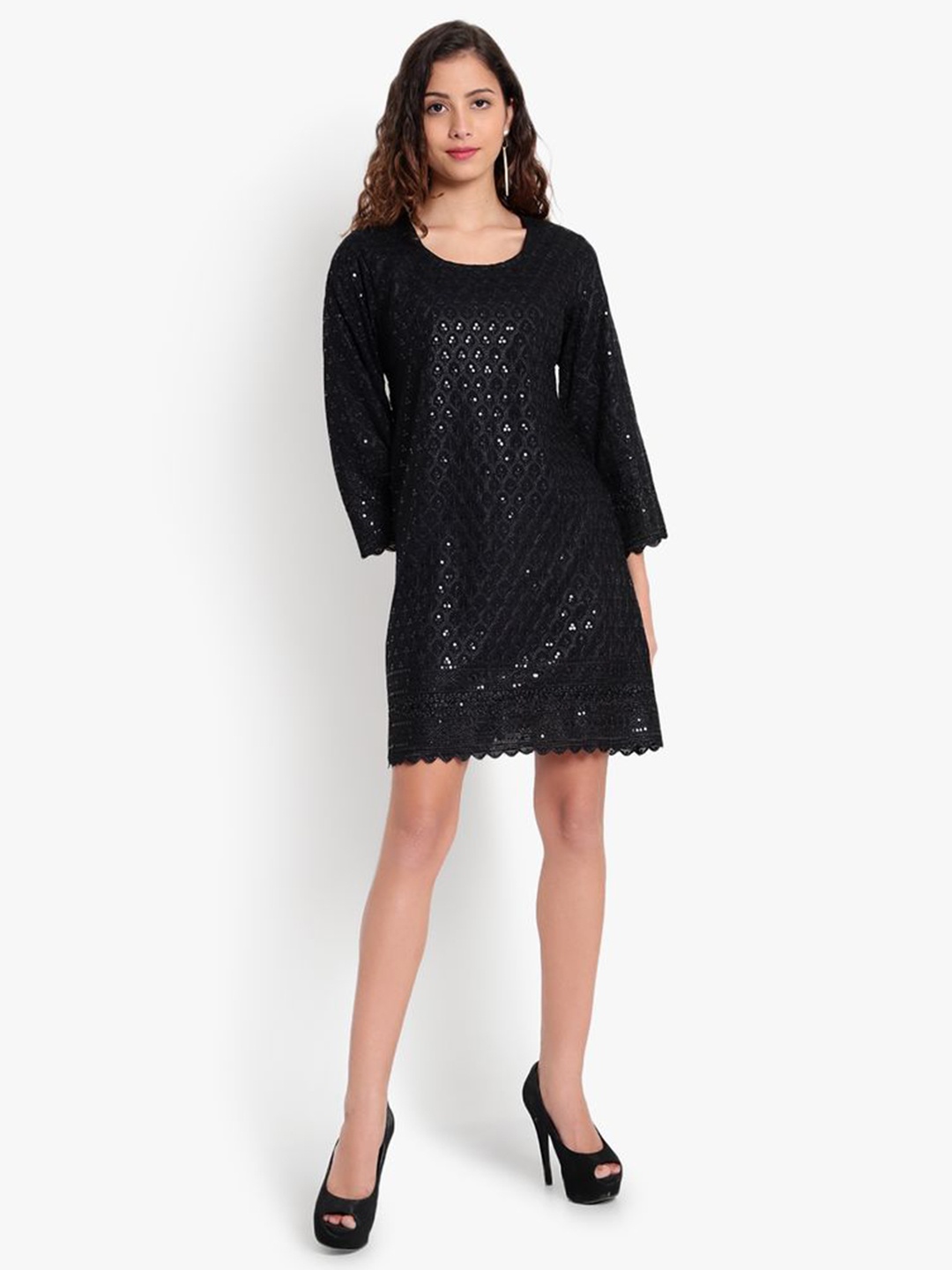 

Indietoga Embellished A-Line Dress, Black