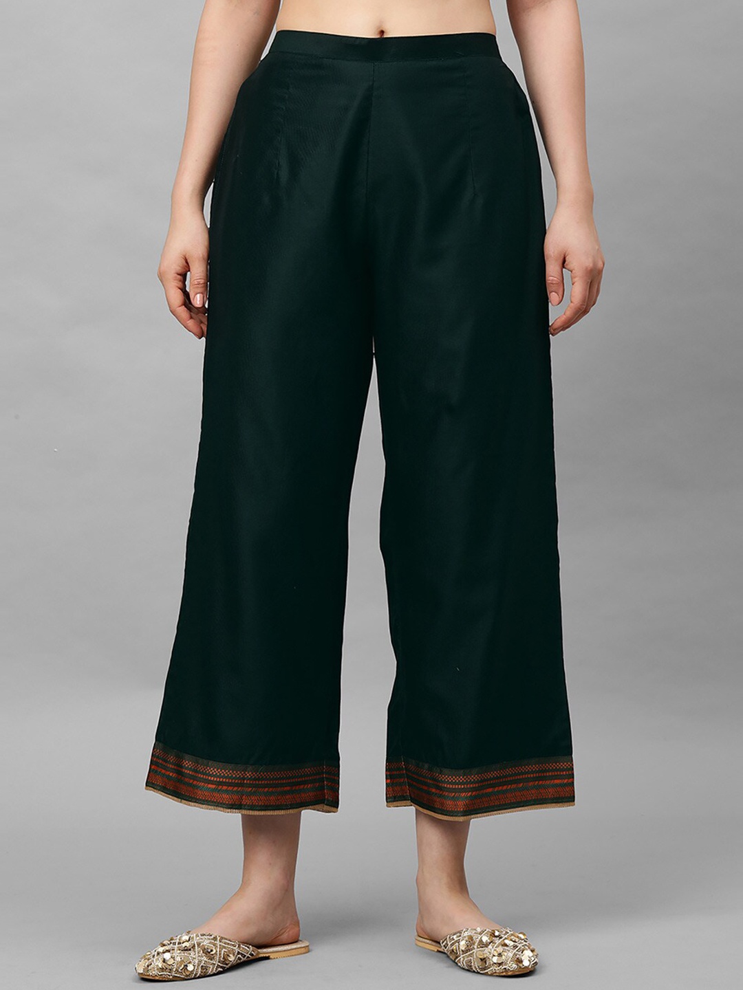

Anouk Women Wide Leg Fit Ethnic Palazzo, Green