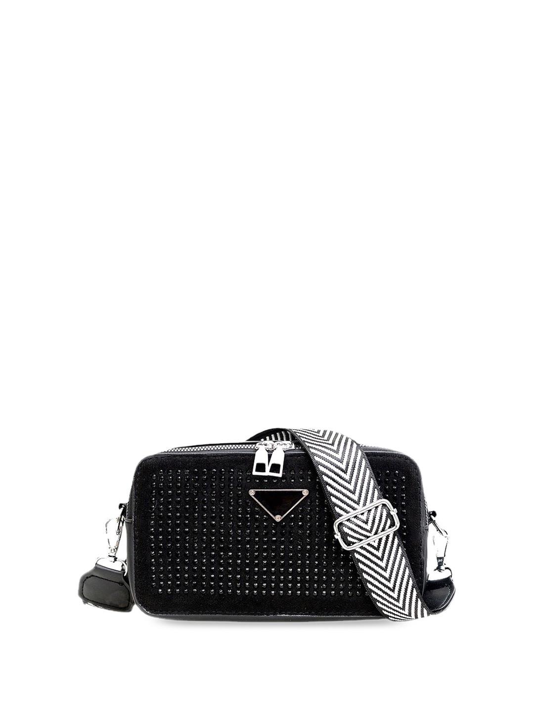 

Diva Dale Embellished Structured Sling Bag, Black