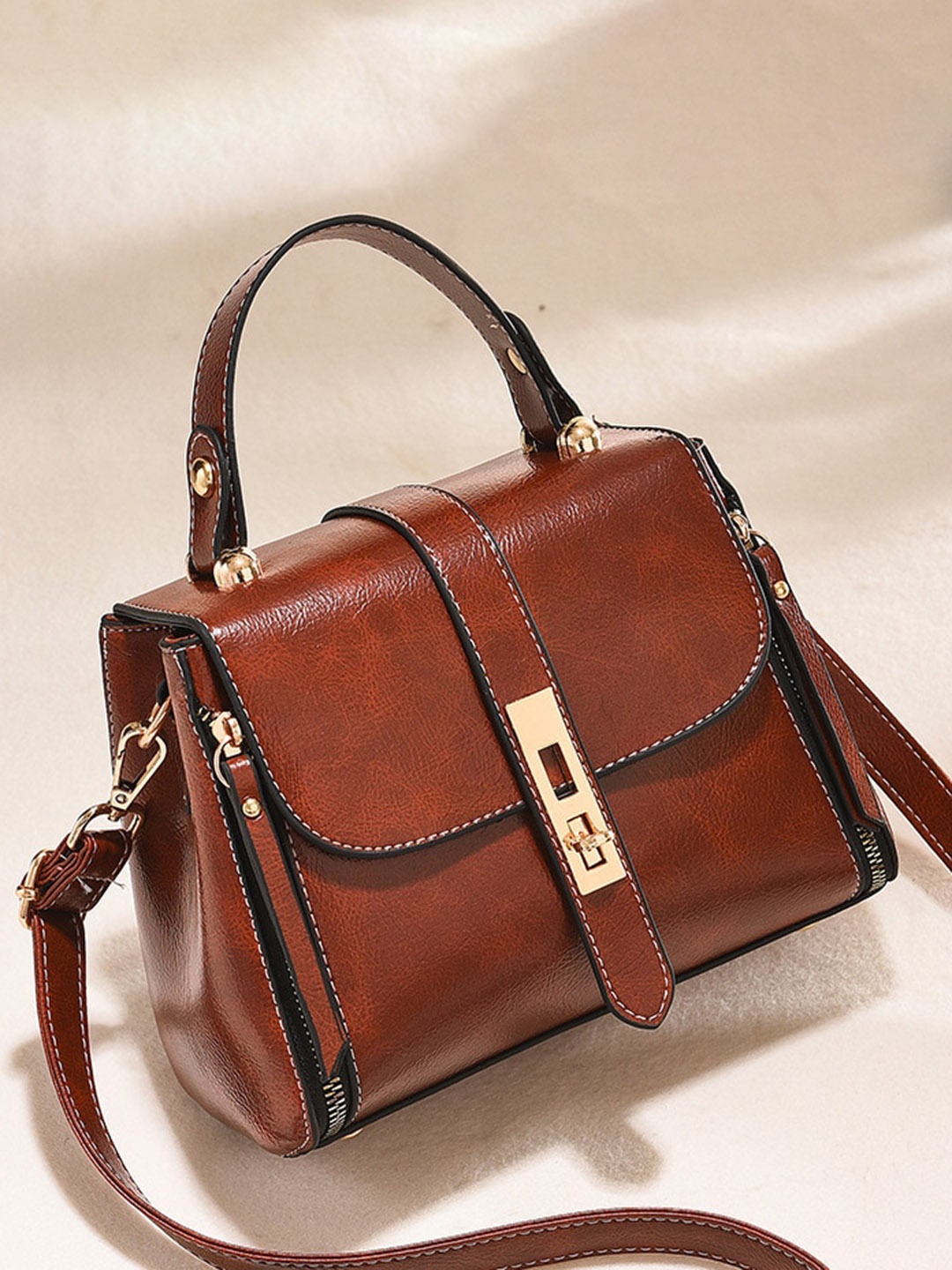 

Diva Dale Structured Handheld Bag, Brown