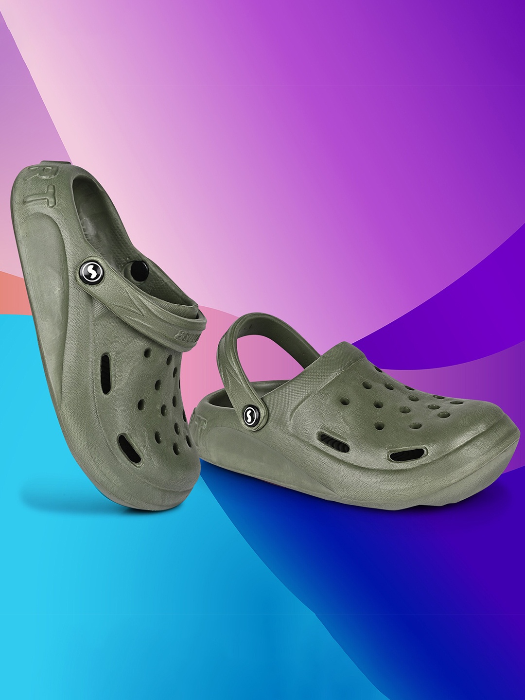 

TPENT Men Self Design Clogs, Olive
