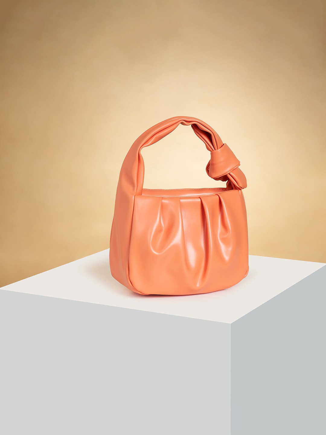 

Forever Glam by Pantaloons Structured Handheld Bag, Coral