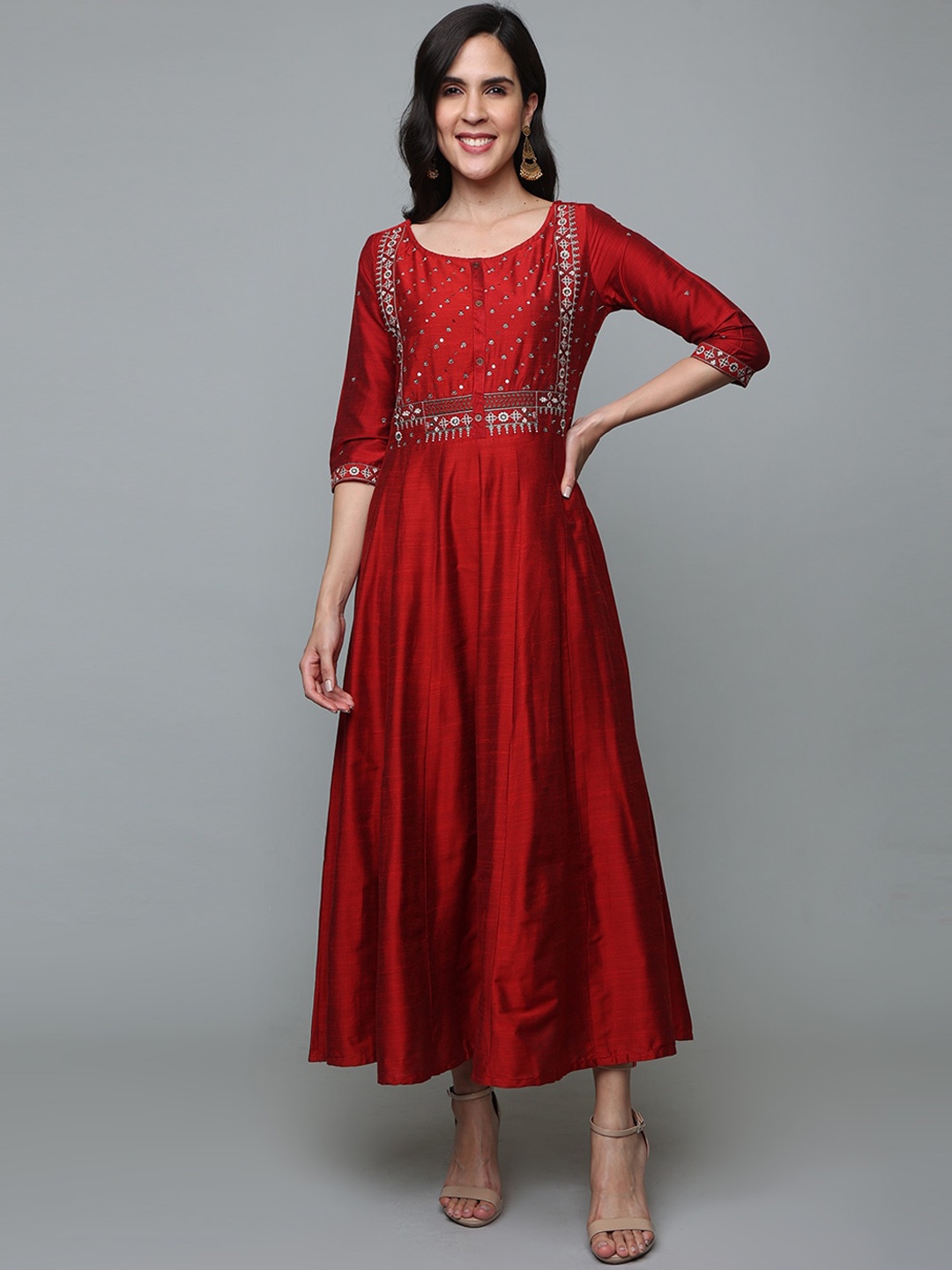 

Alena Embellished Thread Work Anarkali Kurta, Maroon