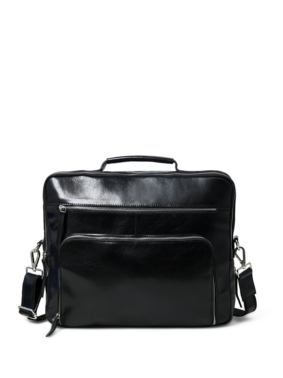 

MaheTri Men Leather Laptop Bag Up to 15 inch, Black