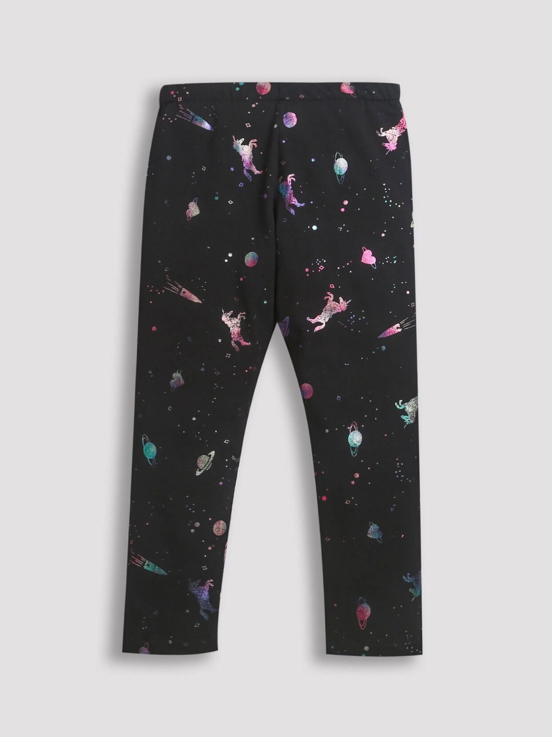 

ZIP ZAP ZOOP Girls Pure Cotton Printed Leggings, Navy blue