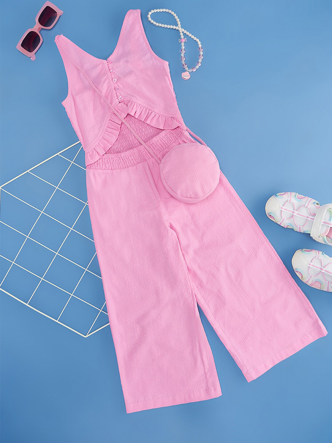 

Pantaloons Junior Girls Basic Jumpsuit, Pink