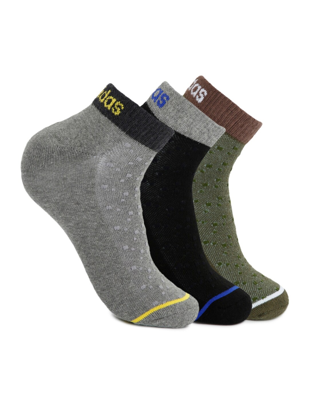 

ADIDAS Men Pack Of 3 Flat Knit Ankle Socks, Grey