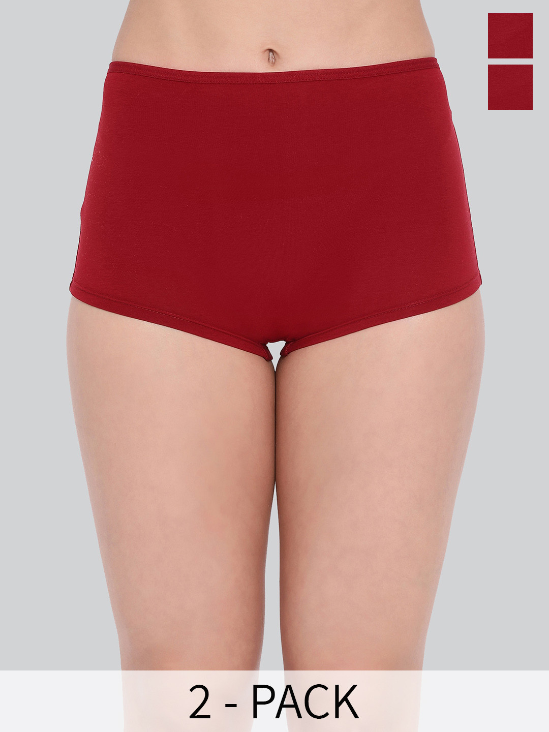 

LYRA Pack Of 2 Label Free Anti-Odour Boy Short Briefs, Maroon