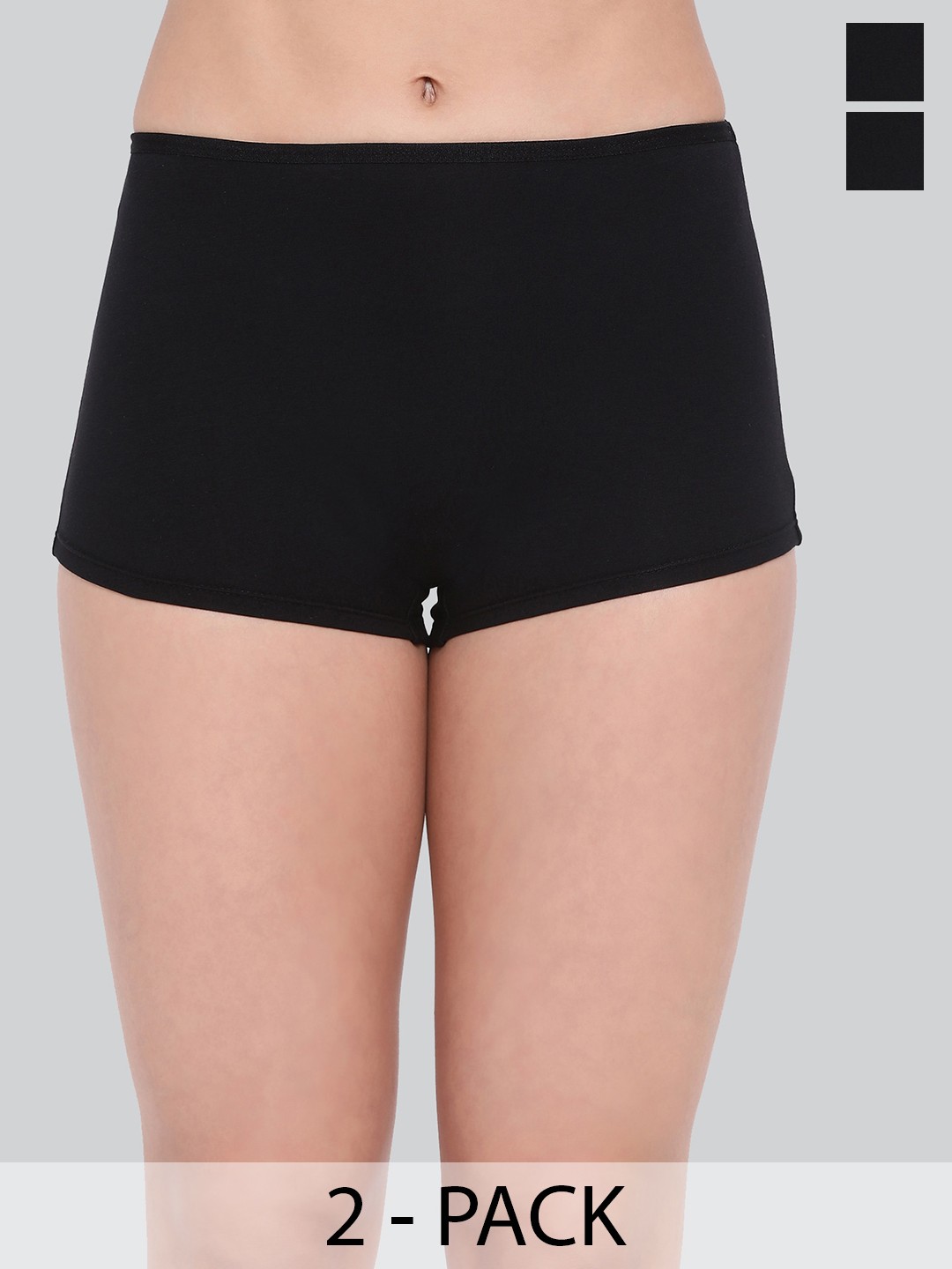

LYRA Pack Of 2 Label Free Anti-Odour Boy Short Briefs, Black