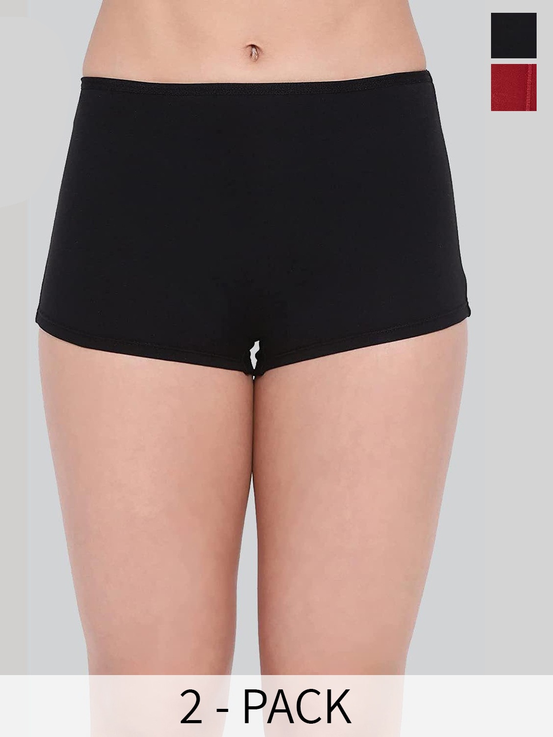 

LYRA Pack Of 2 Label Free Anti-Odour Boy Short Briefs, Maroon
