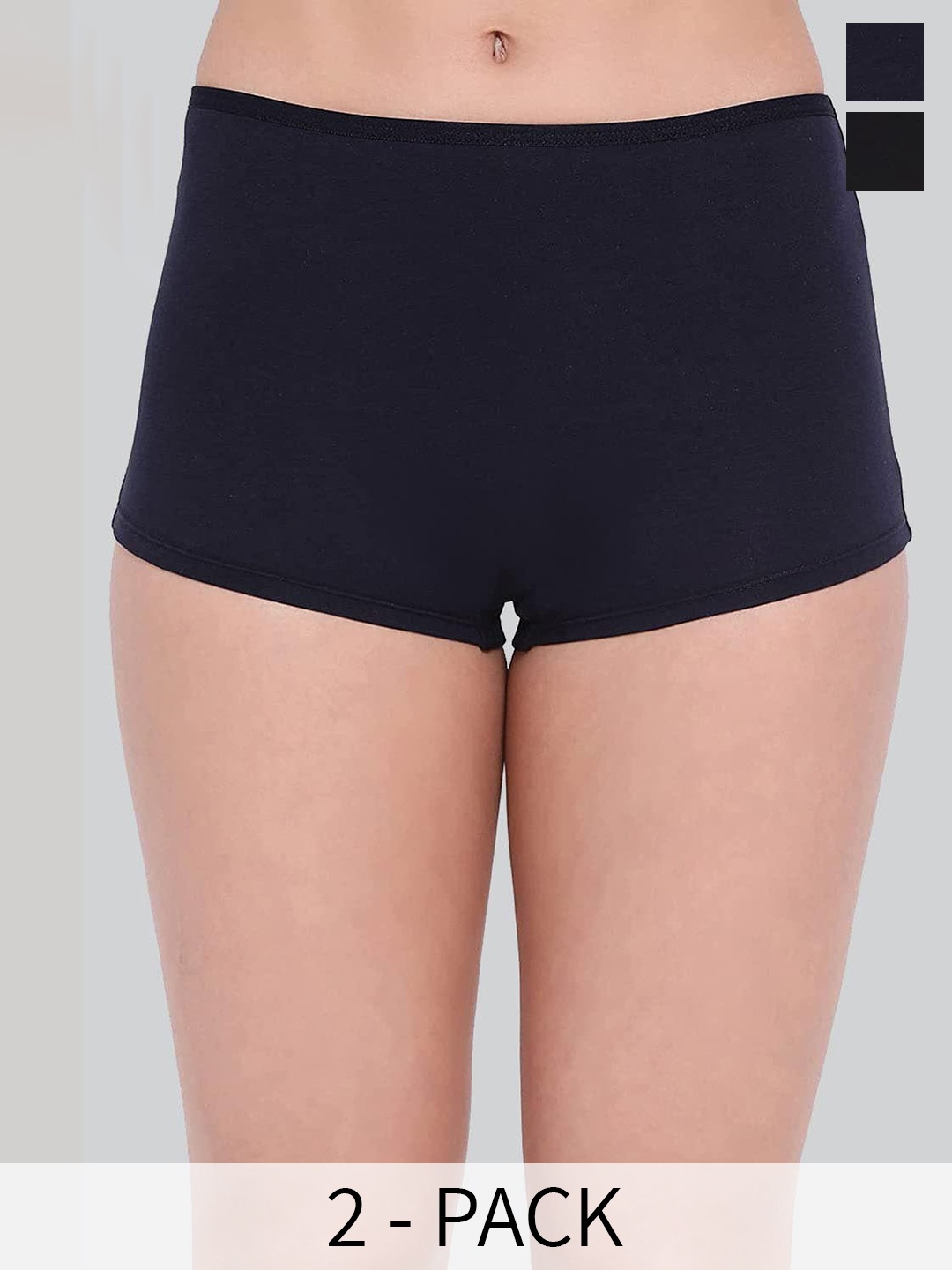 

LYRA Pack Of 2 Label Free Anti-Odour Boy Short Briefs, Black